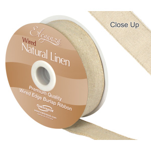 Eleganza Natural Linen Wired Edge 32mm X 10m Natural No.02
