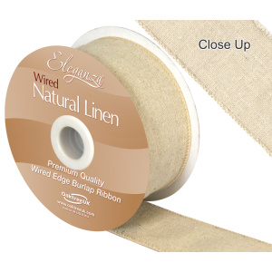 Eleganza Natural Linen Wired Edge 50mm X 10m Natural No.02