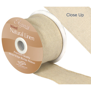Eleganza Natural Linen Wired Edge 70mm X 10m Natural No.02
