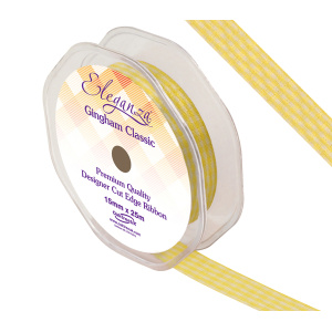 Eleganza Gingham Classic 15mm X 25m Yellow No.11