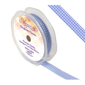 Eleganza Gingham Classic 15mm X 25m Lt. Blue No.25