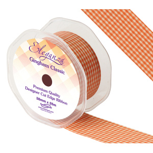 Eleganza Gingham Classic 38mm X 25m Orange No.04