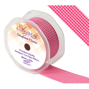 Eleganza Gingham Classic 38mm X 25m Fuchsia No.28