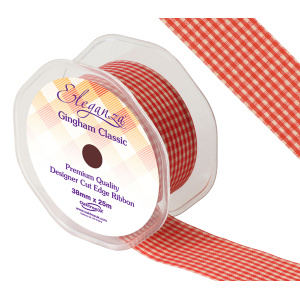 Eleganza Gingham Classic 38mm X 25m Red No.16