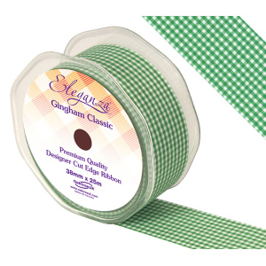 Eleganza Gingham Classic 38mm X 25m Green No.30