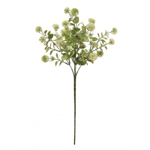 Plastic Long Stem Globe Ball Spray Green/white