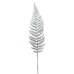 Plastic Chrome Fern Stem Silver