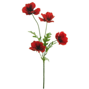 Silk Sml Wild Meadow Poppy Red