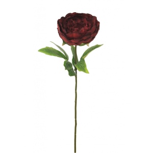 Silk Audrey Peony Deep Red