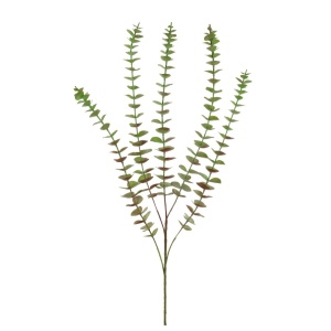 Plastic 5 Stem Lg Autumn Eucalyptus Red/green