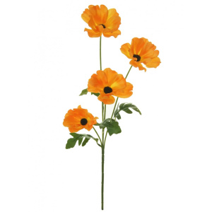 Silk Sml Wild Meadow Poppy Orange