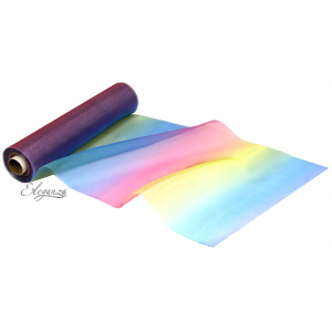 Eleganza Soft Sheer Organza 29cm X 20m Rainbow