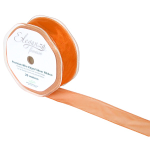 Eleganza Finesse Wired Ribbon 32mm X20m Orange No.04