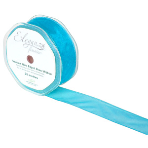 Eleganza Finesse Wired Ribbon 32mm X20m Turquoise No.55