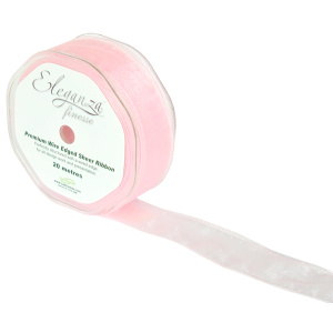 Eleganza Finesse Wired Ribbon 32mm X20m Lt. Pink No.21