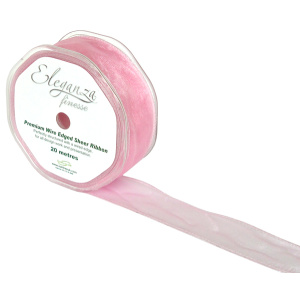 Eleganza Finesse Wired Ribbon 32mm X20m Fashion Pink No.22