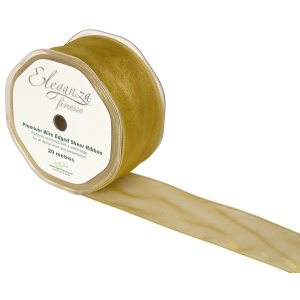 Eleganza Finesse Wired Ribbon 50mm X20m Gold No.35a