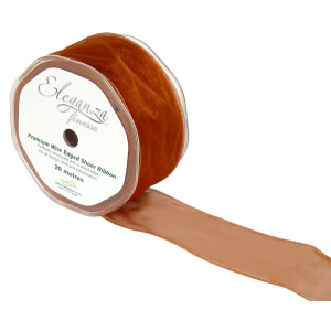 Eleganza Finesse Wired Ribbon 50mm X20m Copper No.23
