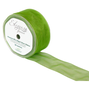 Eleganza Finesse Wired Ribbon 50mm X20m Pistachio Green No.27