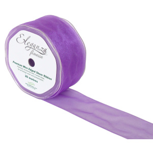 Eleganza Finesse Wired Ribbon 50mm X20m Purple No.36