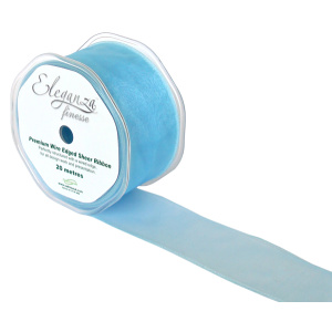 Eleganza Finesse Wired Ribbon 50mm X20m Lt. Blue No.25