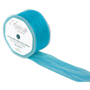 Eleganza Finesse Wired Ribbon 50mm X20m Turquoise No.55