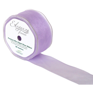 Eleganza Finesse Wired Ribbon 50mm X20m Lavender No.45