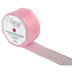 Eleganza Finesse Wired Ribbon 50mm X20m Lt. Pink No.21