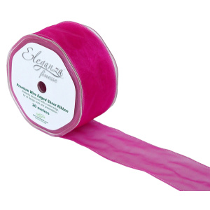 Eleganza Finesse Wired Ribbon 50mm X20m Fuchsia No.28