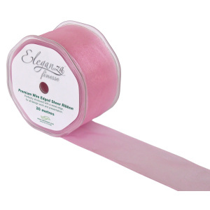 Eleganza Finesse Wired Ribbon 50mm X20m Fashion Pink No.22