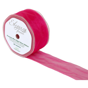 Eleganza Finesse Wired Ribbon 50mm X 20m Deep Cerise No.30