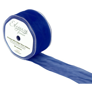 Eleganza Finesse Wired Ribbon 50mm X 20m Navy Blue No.19