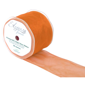 Eleganza Finesse Wired Ribbon 70mm X20m Orange No.04