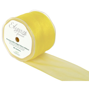 Eleganza Finesse Wired Ribbon 70mm X20m Pale Yellow No.10