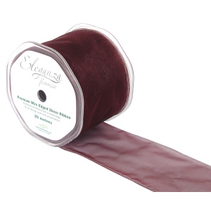 Eleganza Finesse Wired Ribbon 70mm X20m Burgundy No.17
