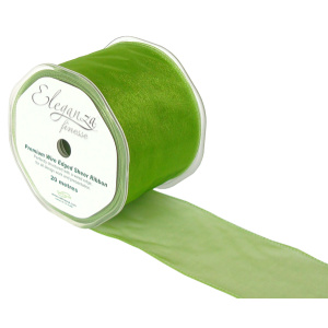 Eleganza Finesse Wired Ribbon 70mm X20m Pistachio Green No.27