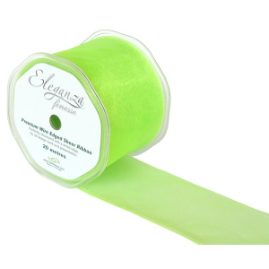 Eleganza Finesse Wired Ribbon 70mm X20m Lime Green No.14