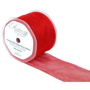 Eleganza Finesse Wired Ribbon 70mm X20m Red No.16
