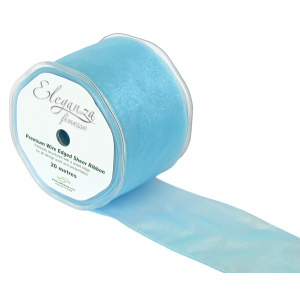 Eleganza Finesse Wired Ribbon 70mm X20m Lt. Blue No.25