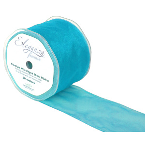 Eleganza Finesse Wired Ribbon 70mm X20m Turquoise No.55