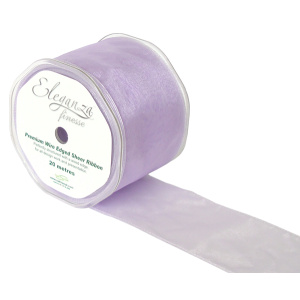 Eleganza Finesse Wired Ribbon 70mm X20m Lavender No.45