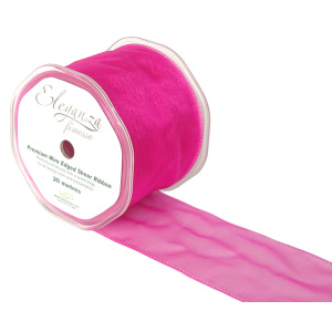 Eleganza Finesse Wired Ribbon 70mm X20m Fuchsia No.28