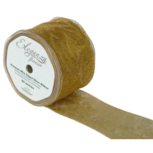 Eleganza Finesse Wired Ribbon 70mm X20m Gold Bullion