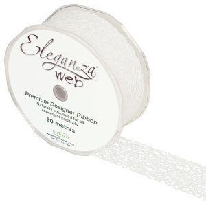 Eleganza Web Ribbon 38mm X 20m White No.01