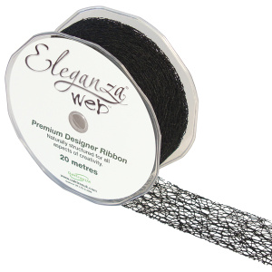 Eleganza Web Ribbon 38mm X 20m Black No.20