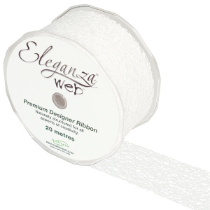 Eleganza Web Ribbon 50mm X 20m White No.01