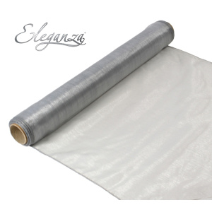 Eleganza Woven Edge Organza 40cm X 9m Silver No.24