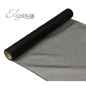 Eleganza Woven Edge Organza 40cm X 9m Black No.20