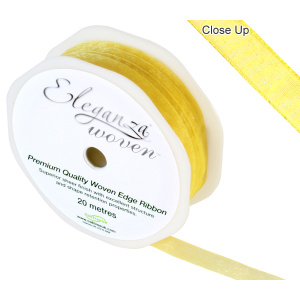 Eleganza Woven Edge Ribbon 10mm X 20m Yellow No.11