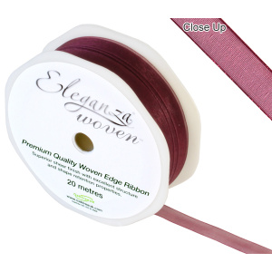 Eleganza Woven Edge Ribbon 10mm X 20m Burgundy No.17